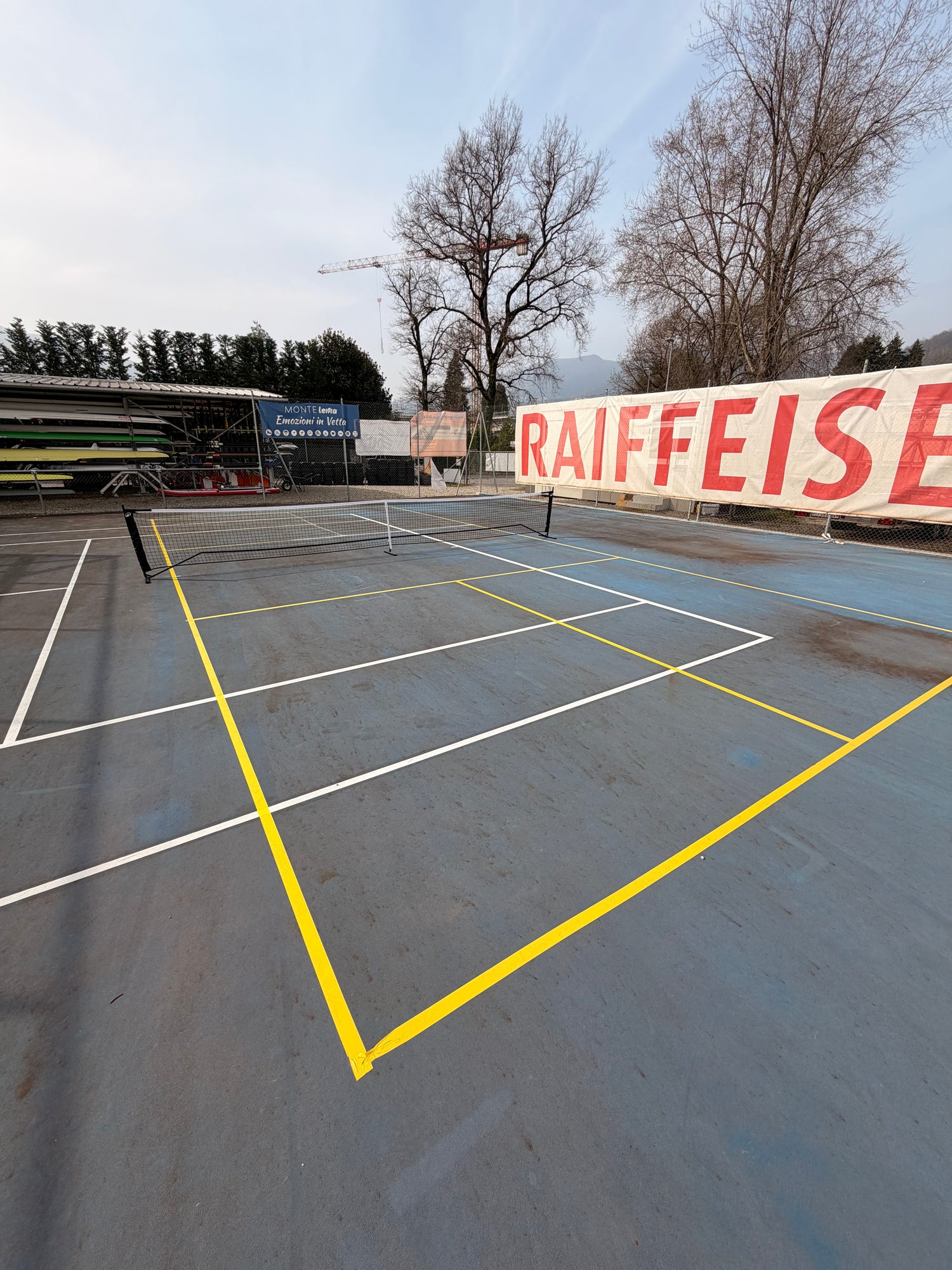 Temporary pickleball court