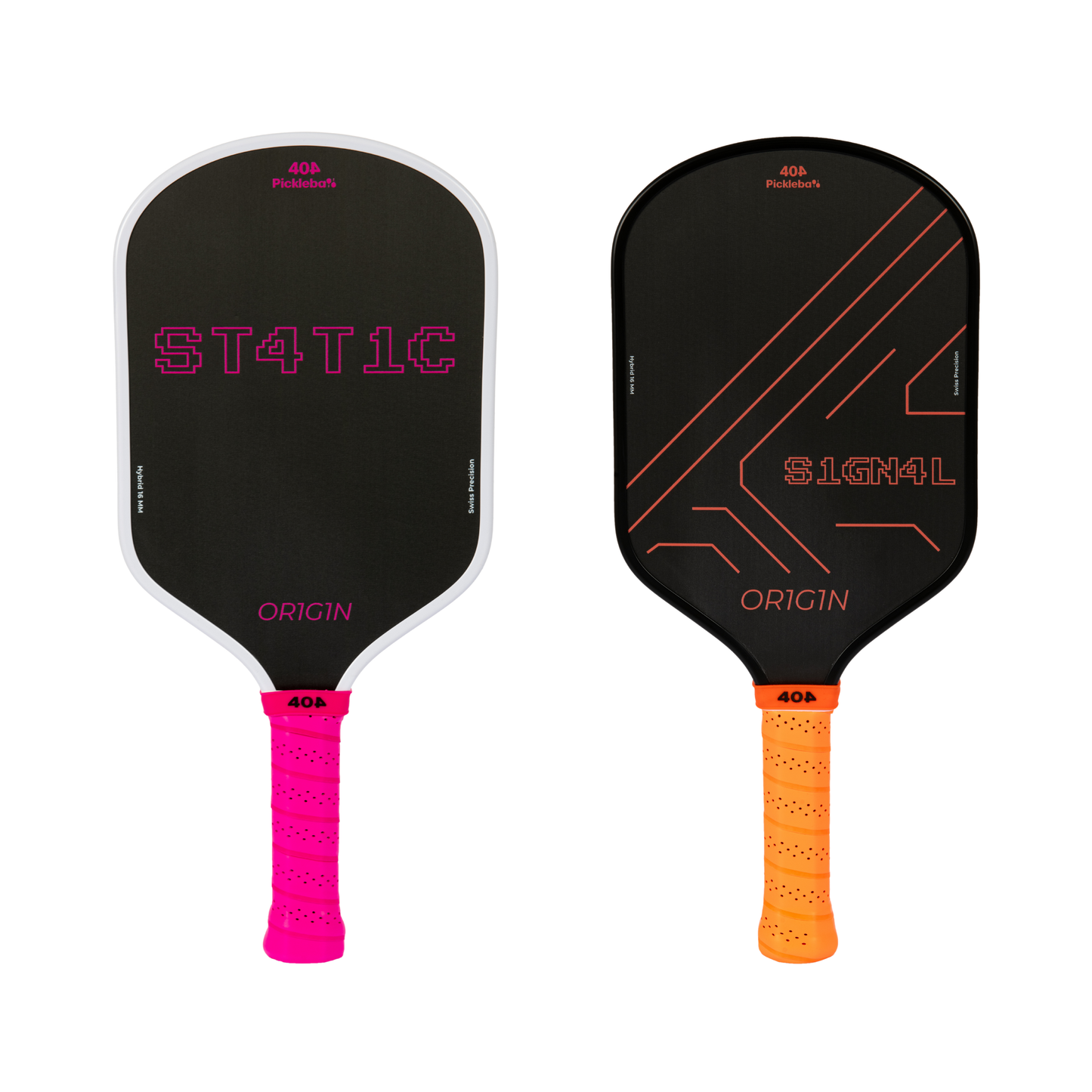 Two pickleball paddles with different designs