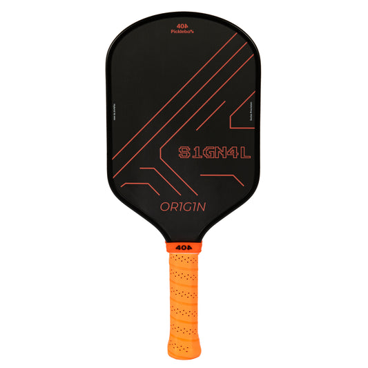 Black and orange pickleball paddle with 'SIGN4L' branding