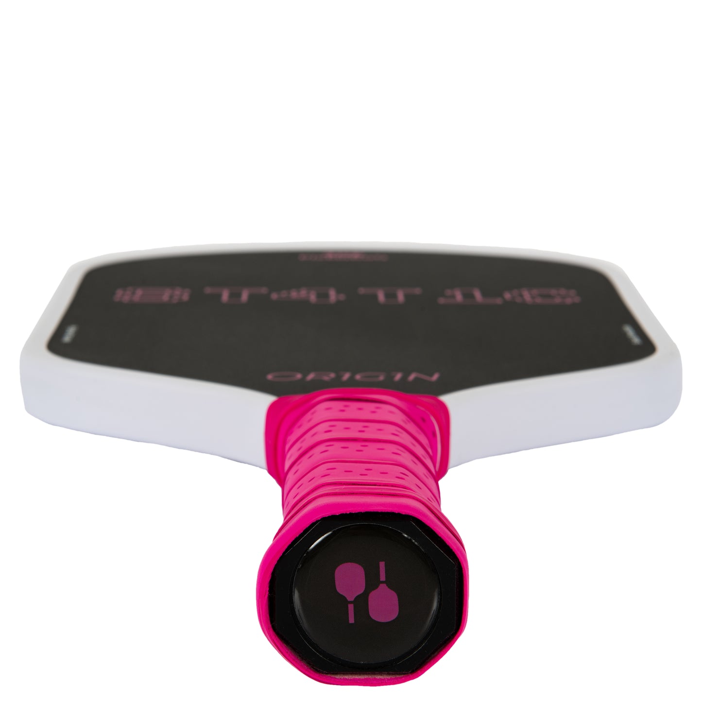 Pink and black pickleball paddle