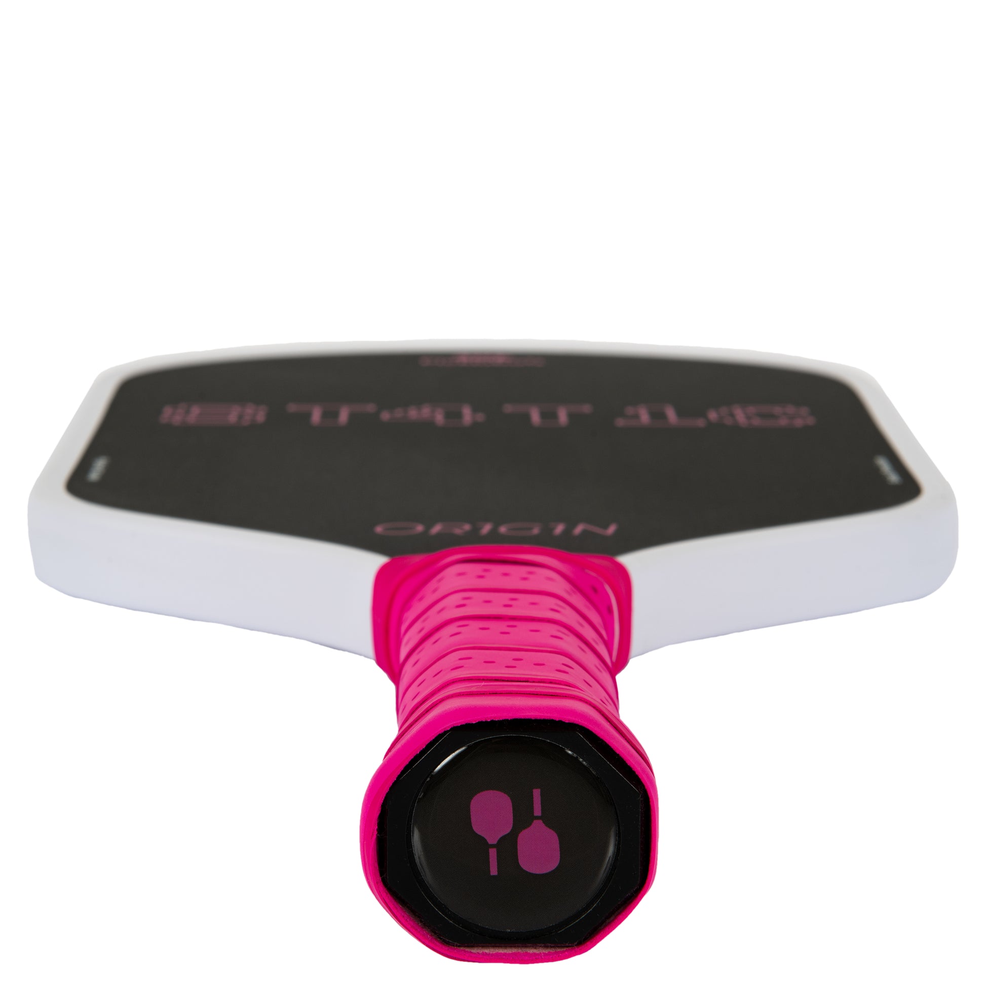 Pink and black pickleball paddle